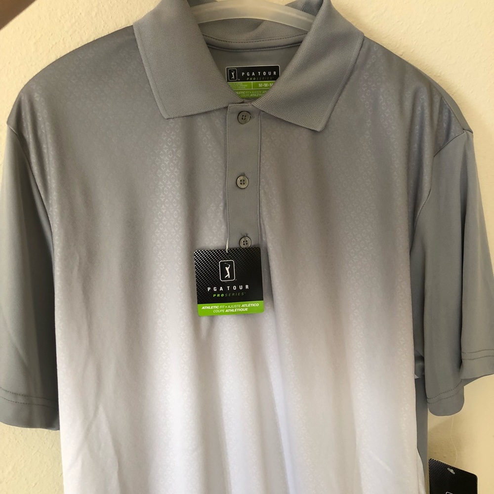 Men’s PGA tour Polo - Grey Ombré